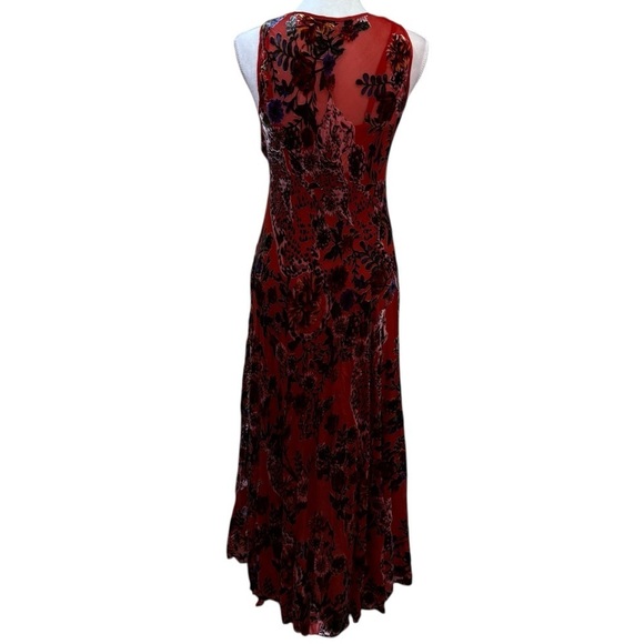 Johnny Was Bias Dress Bobcat Forest Silk Blend Red Floral Maxi SZ XS $575 NWT - Picture 12 of 16